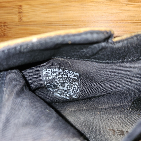 Sorel Lolla Ankle Boots Bootie Womens Size 8.5 Elk Tan Leather Zip Stacked Heel - Picture 8 of 10